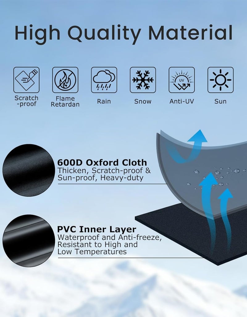 MarisFlow Windshield Cover for Ice and Snow | Heavy Duty 600D Oxford Fabric | Windshield Protector for Cars, SUVs, Trucks | Secure Fit Waterproof Frost Cover | Winter Car Accessories (74 * 43) - Image 4